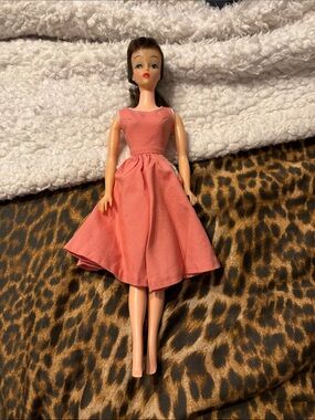 Ideal Vintage Pink Doll in Coral-Pink Dress